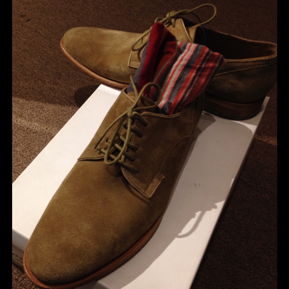 Men’s suede oxfords, lightly used.